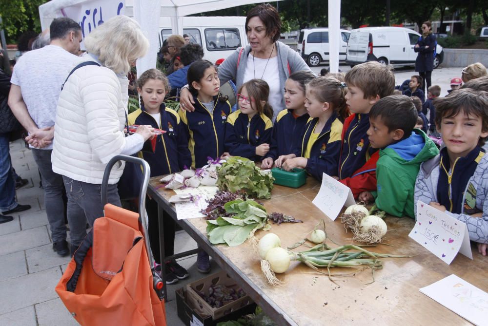 Els infants venen verdures al Mercat del Lleó