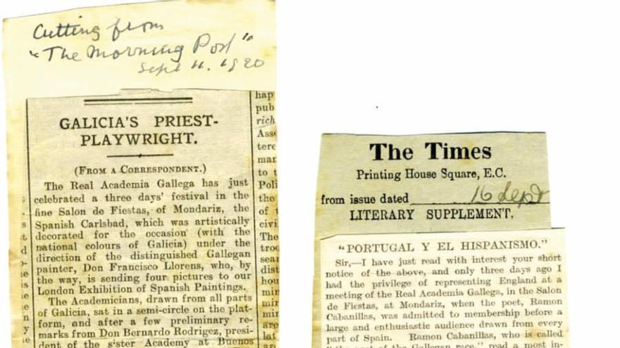 El Archivo de la RAG conserva los recortes de prensa de &quot;The Times&quot; y &quot;The Morning Post&quot;.