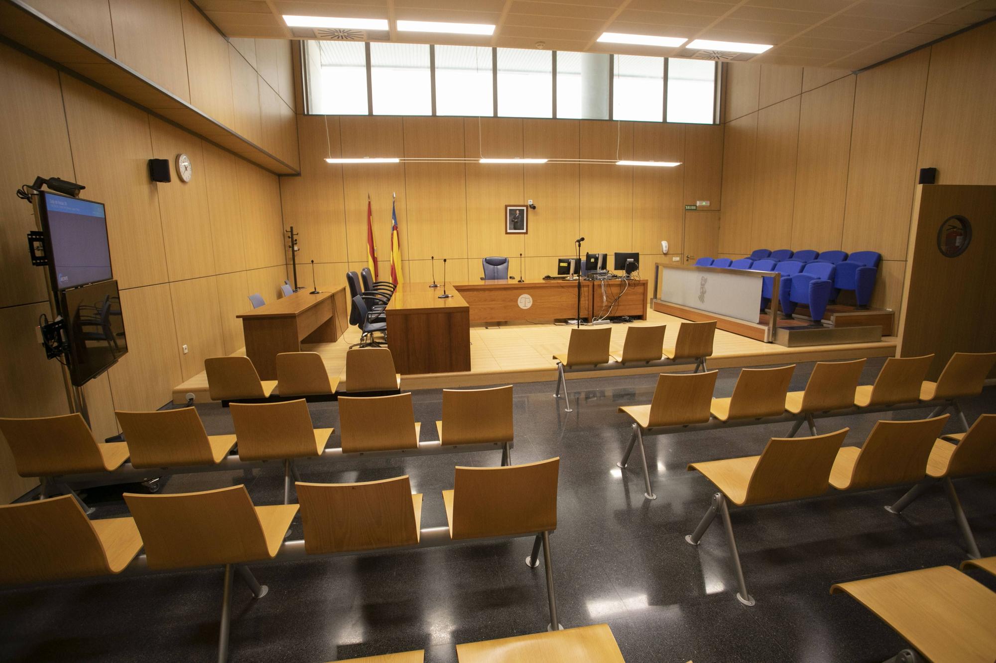 La sala del Tribunal del Jurado de la Ciudad de la Justicia de Valencia