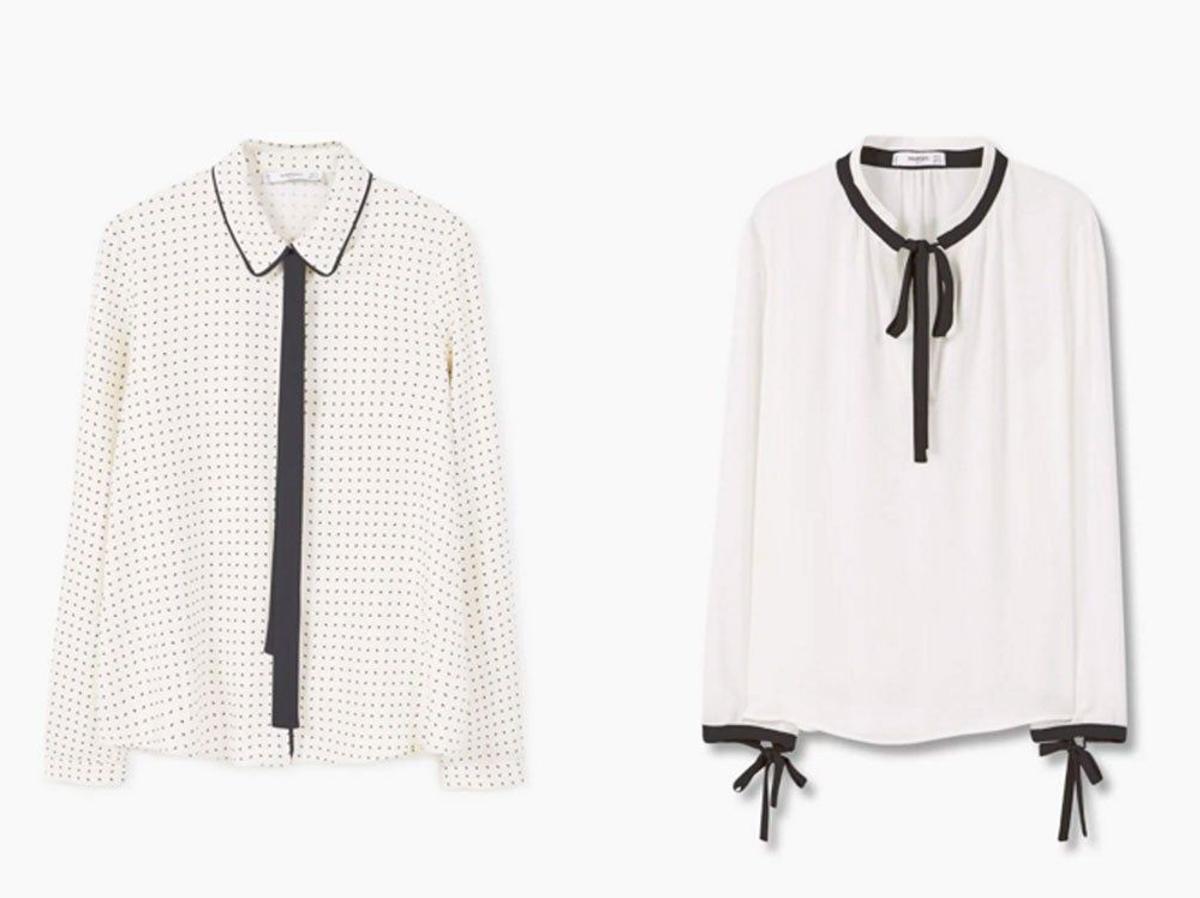 Blusas con lazada de Mango