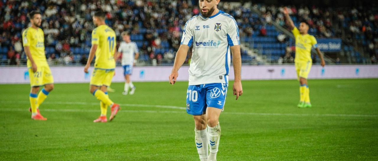 Shashoua, durante el derbi contra Las Palmas.