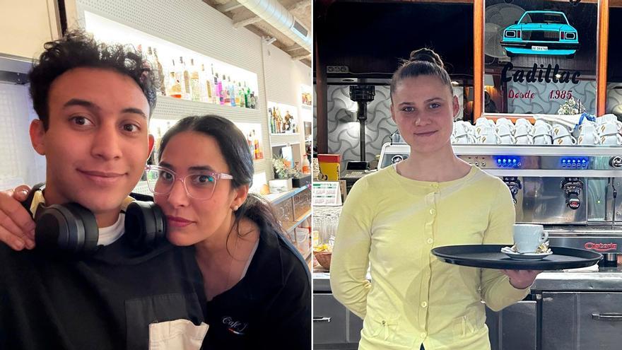 Diversidad tras la barra en Cangas: la marroquí Naoual lleva el Julter, mientras que la rumana Petronela atiende en el Cadillac