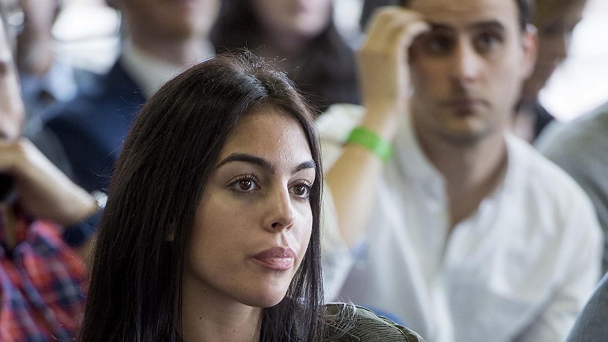 Georgina Rodriguez en el gimnasio de su novio, Cristiano Ronaldo