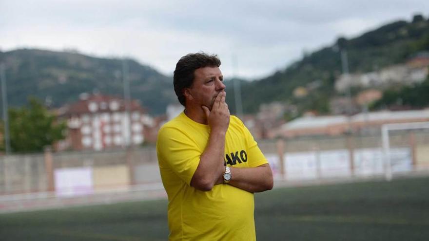 Marcos Suárez, durante un partido de L´Entregu.