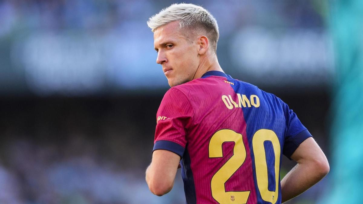 Dani Olmo, en el Betis-Barça del Benito Villamarín.