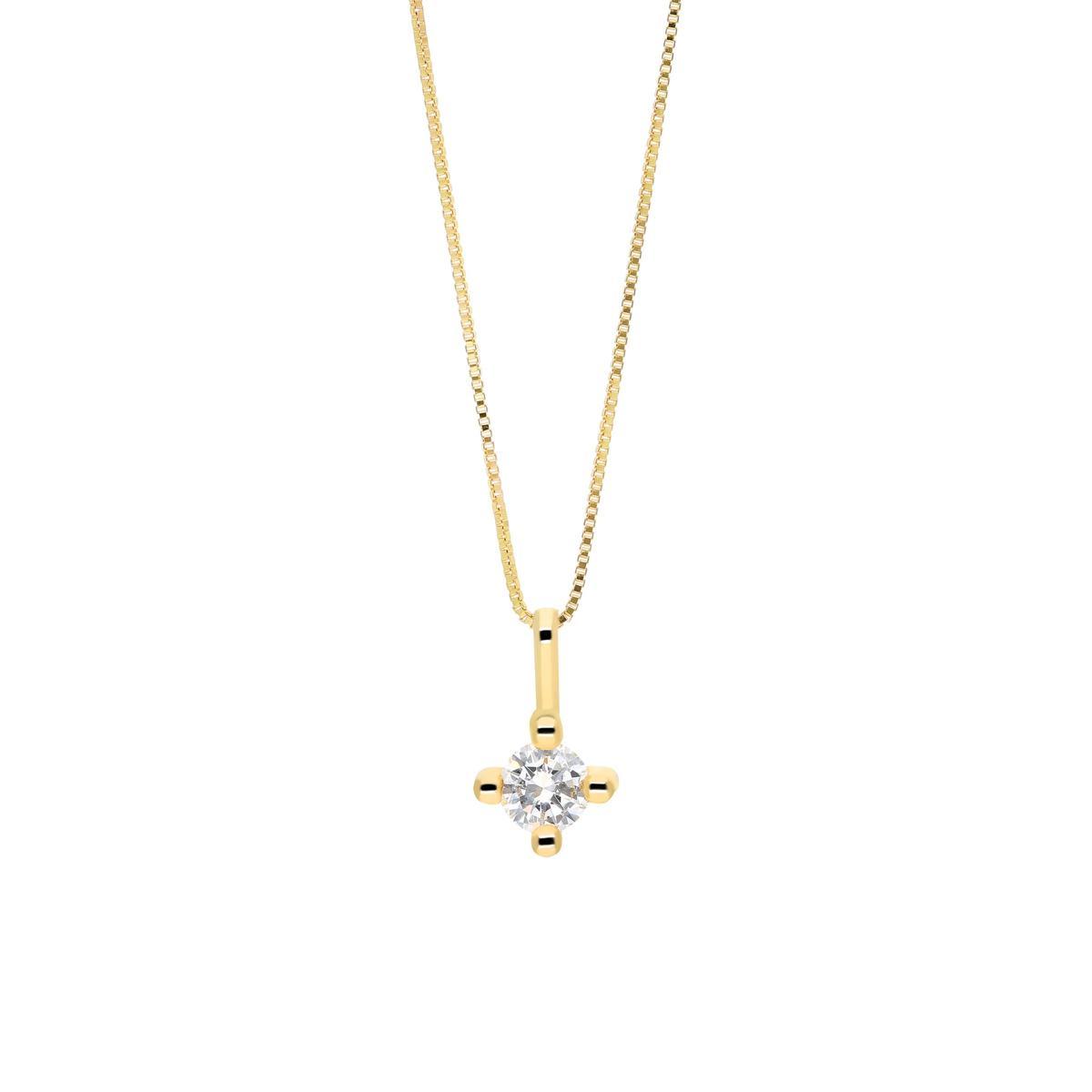 Collar de oro de 18 quilates con diamante natural. (715€)