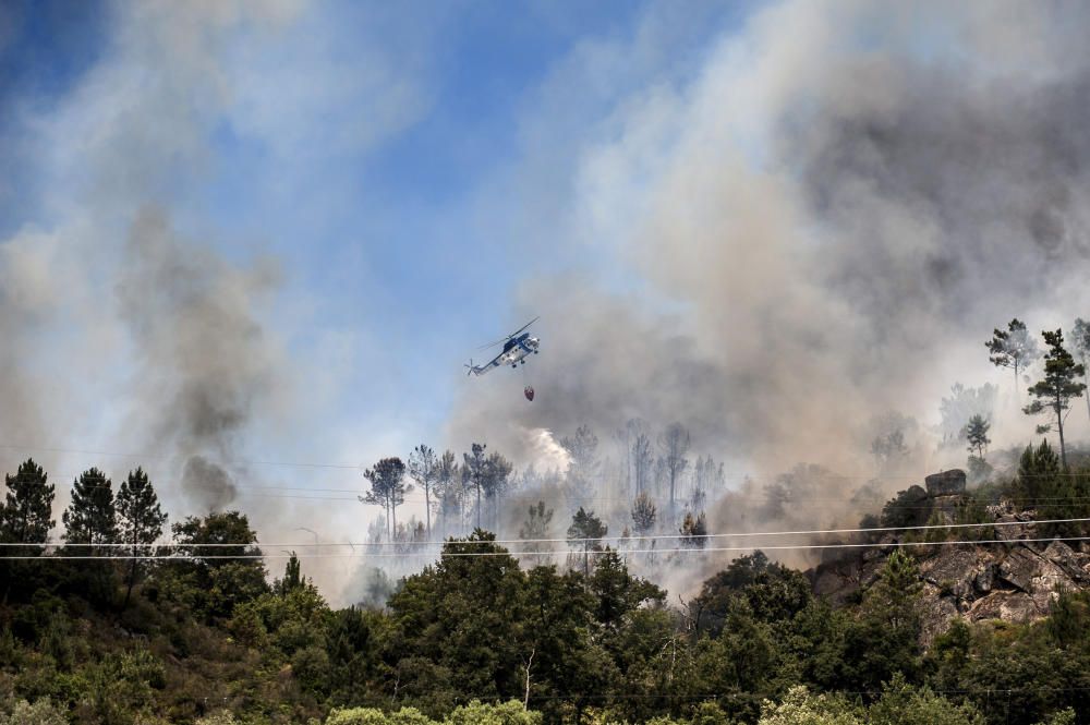 Incendio forestal en Ourense