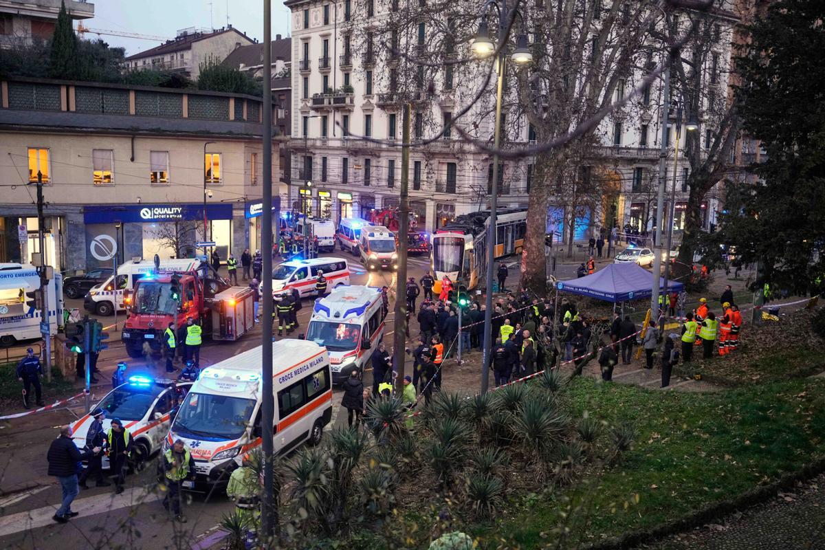 Accidente de tranvía en Milán.