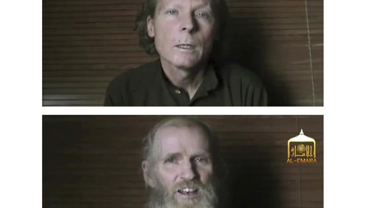 El australiano Timothy Weekes (arriba) y el estadounidense Kevin King, secuestrados por los insurgentes en Afganistán en agosto del 2016.