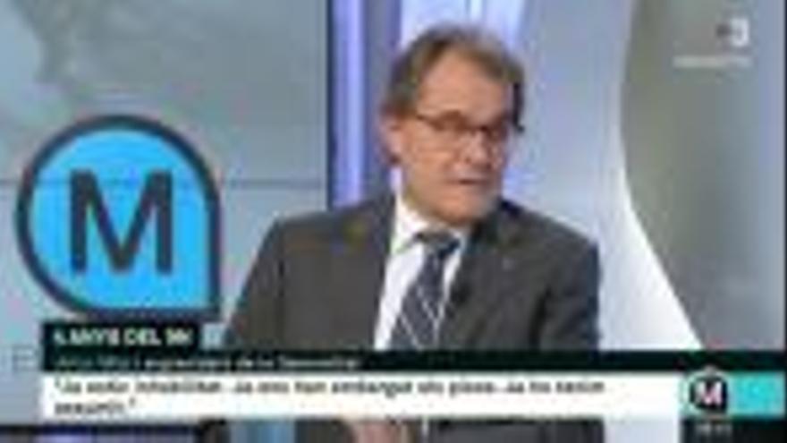 L&#039;expresident de la Generalitat, Artur Mas, durant l&#039;entrevista d&#039;ahir a TV3.