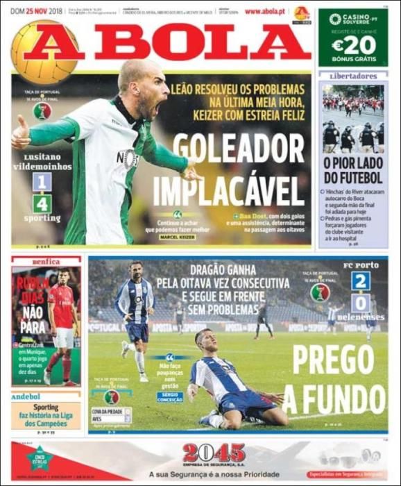 Portada A BOLA 25 noviembre 2018