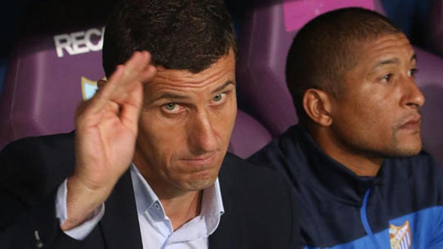 Javi Gracia, gesticulando.