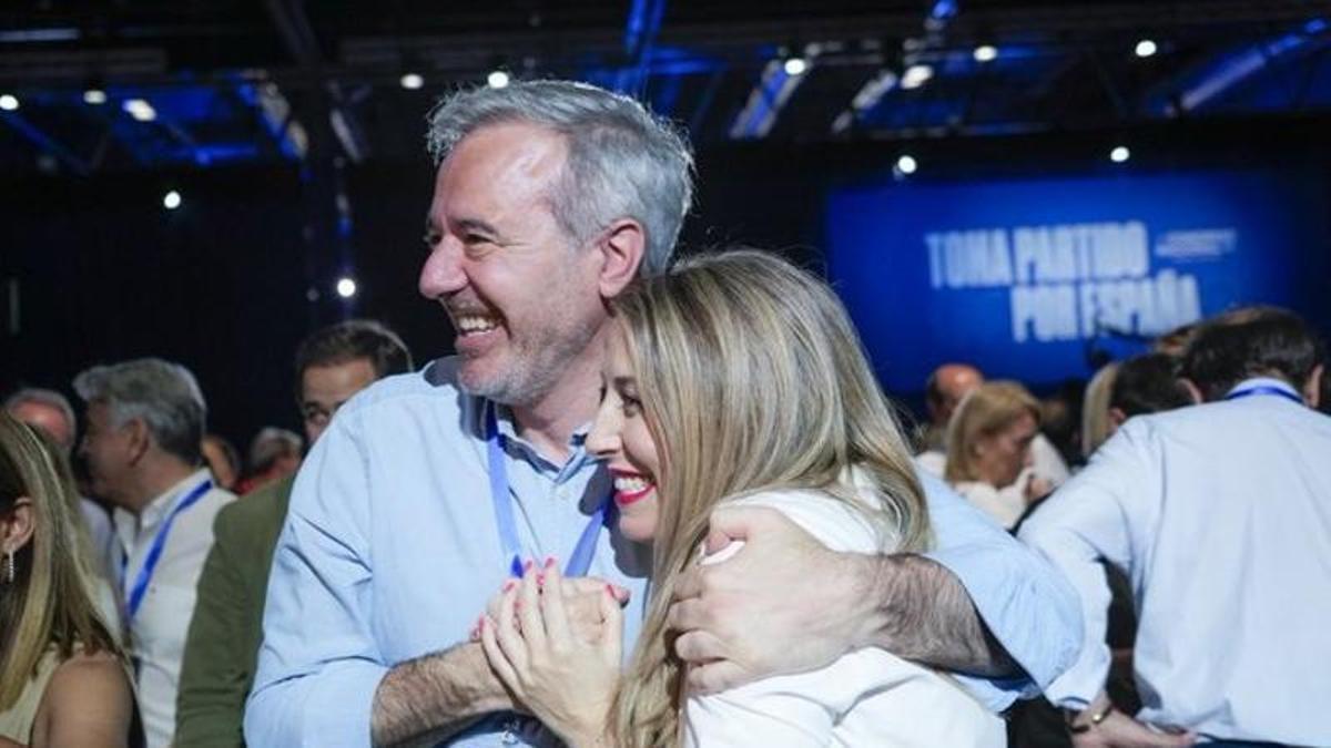 María Guardiola con Jorge Azcón, en una imagen de archivo.
