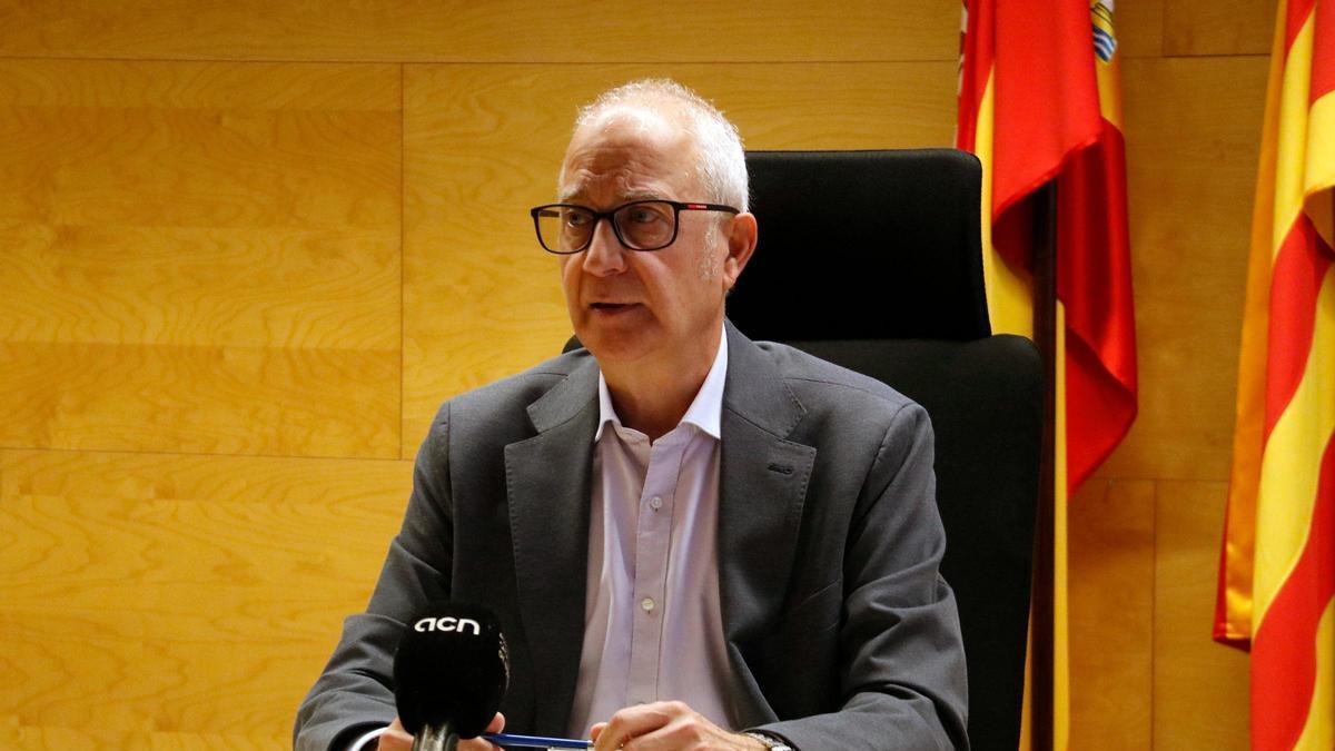 El president de l’Audiència de Girona, Adolfo García Morales, durant la presentació de la Memòria 2025.