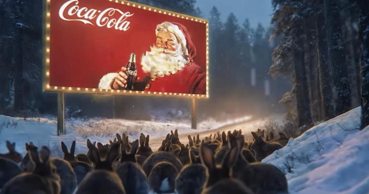 Imagen del polémico anuncio navideño de Coca-Cola generado con inteligencia artificial.