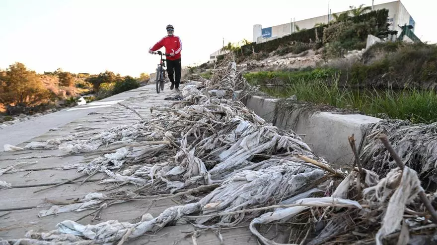 Las toallitas invaden el Assut dels Moros, uno de los puntos de interés más destacado del Sendero del Vinalopó
