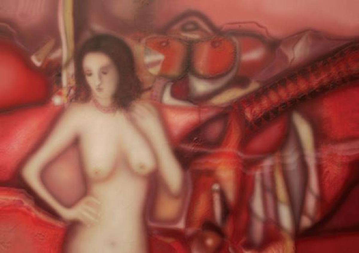 'Desnudo sobre fondo rojo' (1992), de Pepe Bornoy
