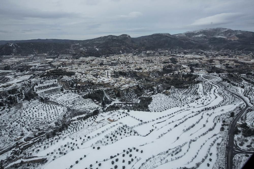 La nevada sobre La Marina, a vista de pájaro