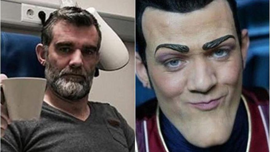 Stefán Karl Stefánsson y su personaje en &#039;Lazy Town&#039;.