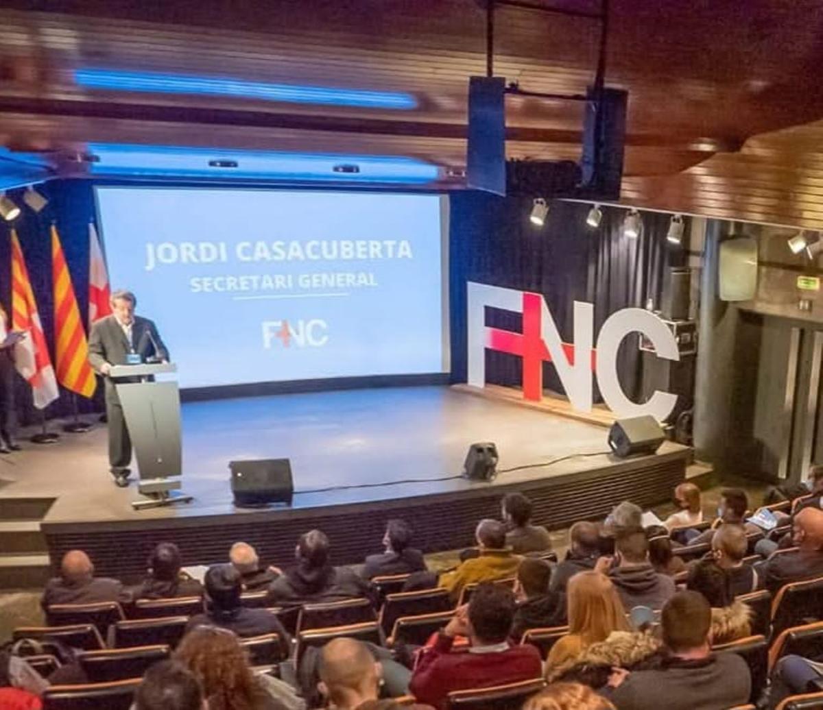 Jordi Casacuberta en un acte a Manresa