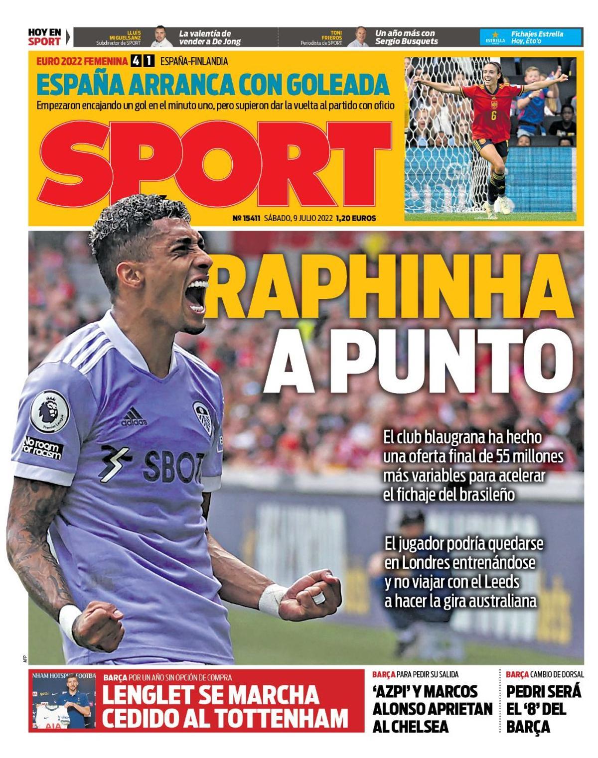 Esta es la portada de hoy, sábado 9 de julio