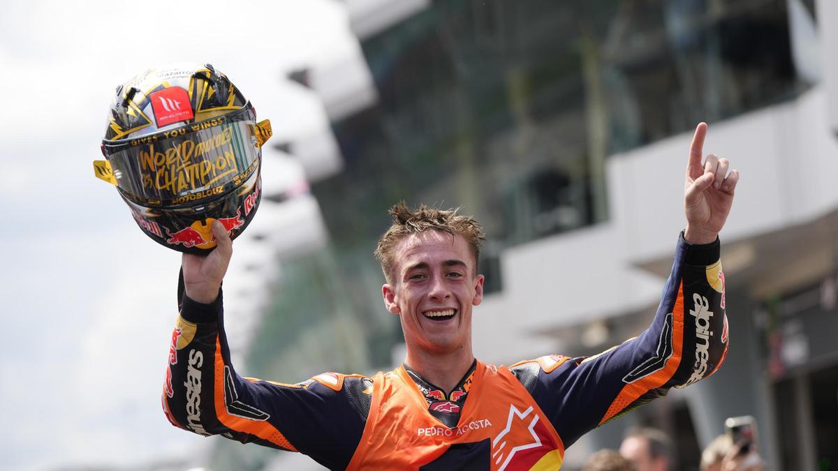 Pedro Acosta, nuevo y flamante campeón de Moto2.