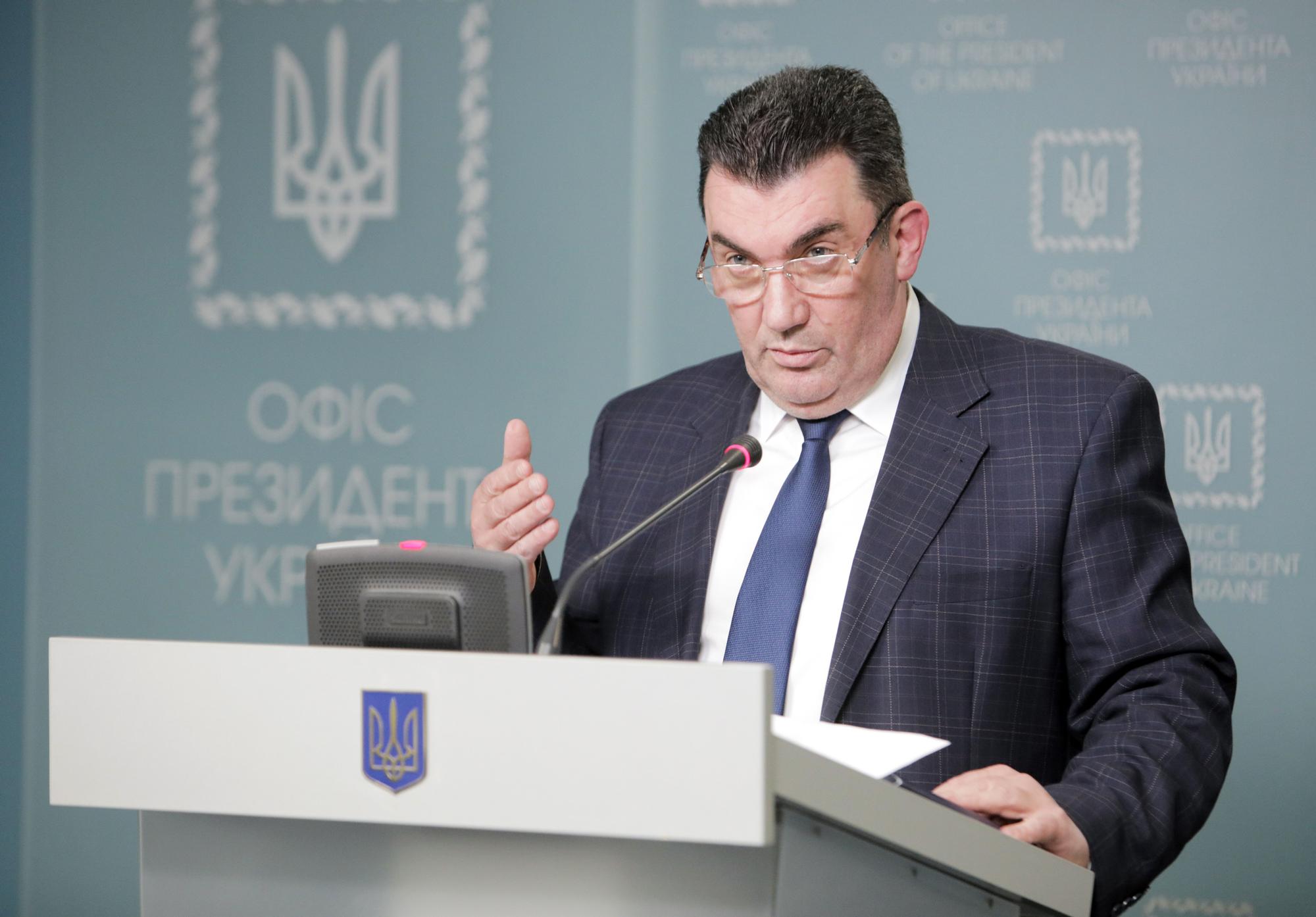 14 May 2021, Ukraine, Kiev: Oleksiy Danilov, Secretary of the National Security and Defense Council (NSDC) of Ukraine, speaks during a briefing following the NSDC meeting in Kiev. Ukraine has officially asked the US authorities to provide full information