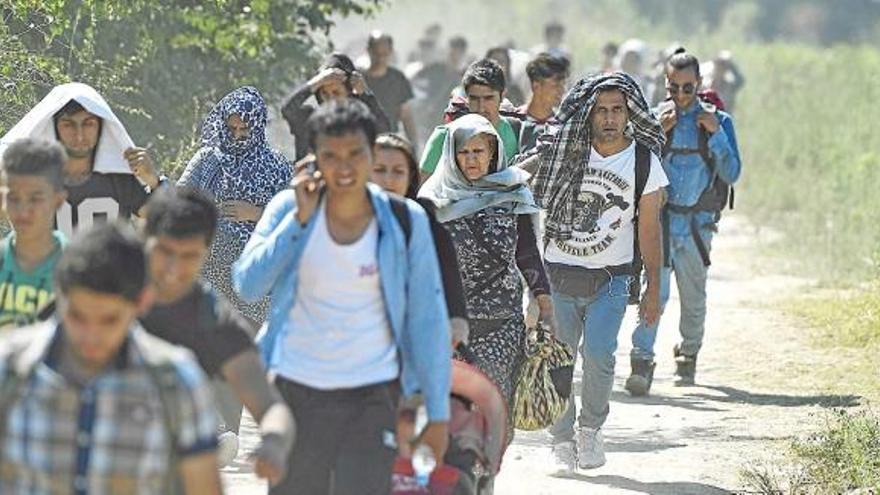 Immigrants a Gevgelija, Macedònia, en direcció als països del centre i nord d&#039;Europa