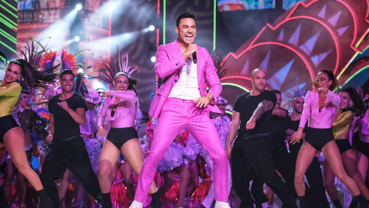 Carlos Rivera, en su actuación en la gala de la reina del Carnaval de Santa Cruz de Tenerife 2023.