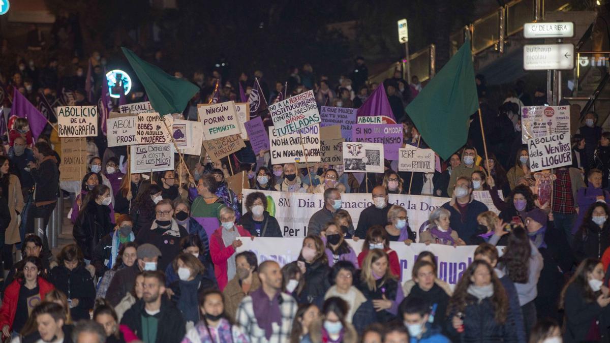La manifestación del 8M del año pasado en Palma fue unitaria.