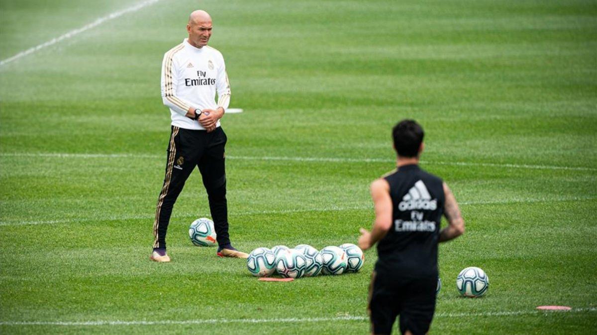 Zinedine Zidane, durante los entrenamientos en Estados Unidos