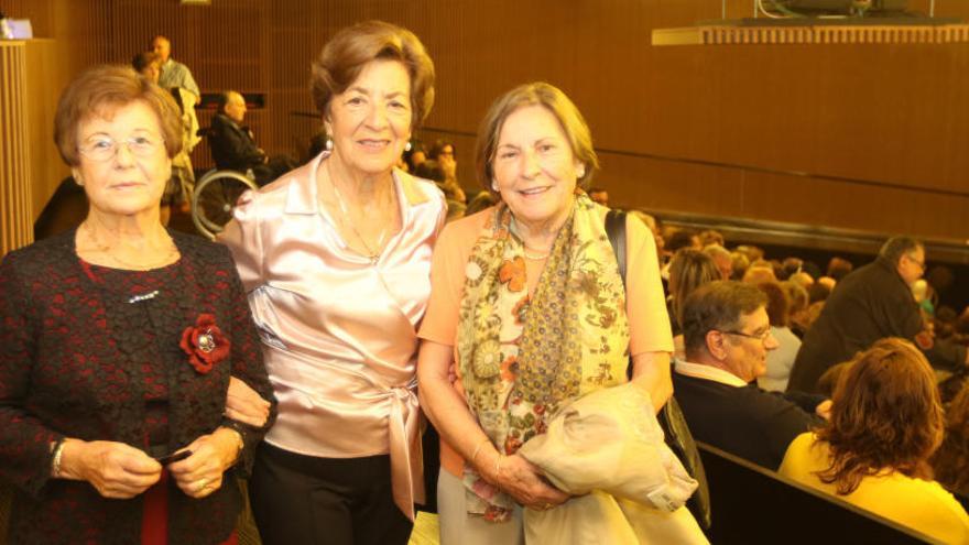 Las expresidentas de Manos Unidas Margarita Planells, Francisca Marí y Maria Marí, en el acto en Jesús para conmemorar el 50 aniversario de la delegación ibicenca