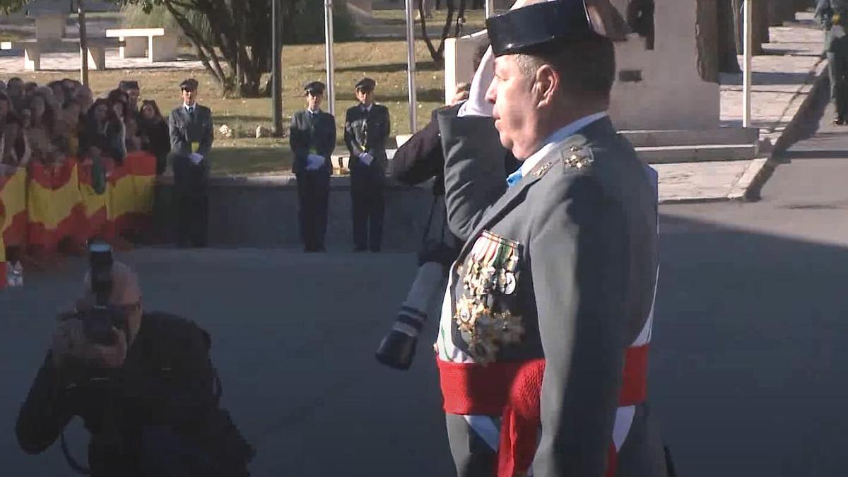 El teniente general Jarava, en una ceremonia de jura de bandera en Valdemoro (Madrid) en diciembre de 2017