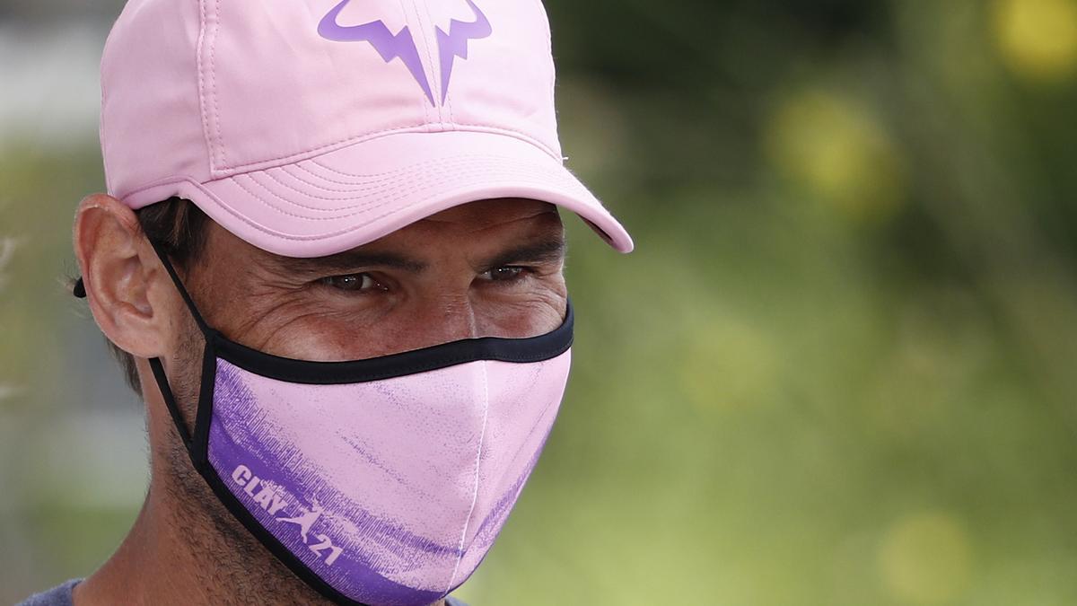 Nadal, antes de un entrenamiento en Roma.