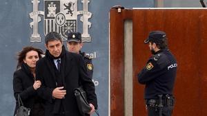 Josep Lluis Trapero saliendo de la Audiencia Nacional