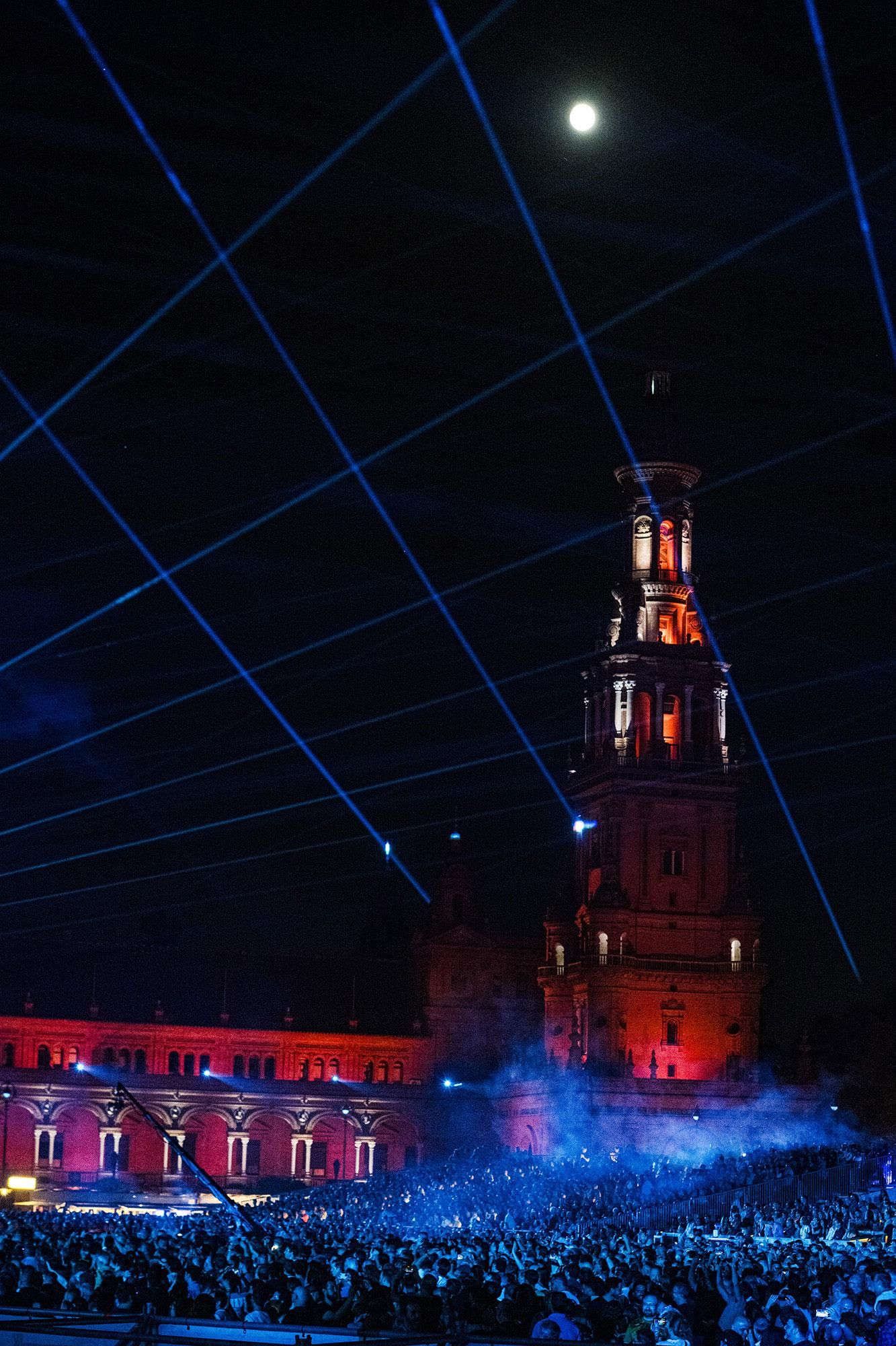 Concierto de Jean-Michel Jarre en la Plaza de España.