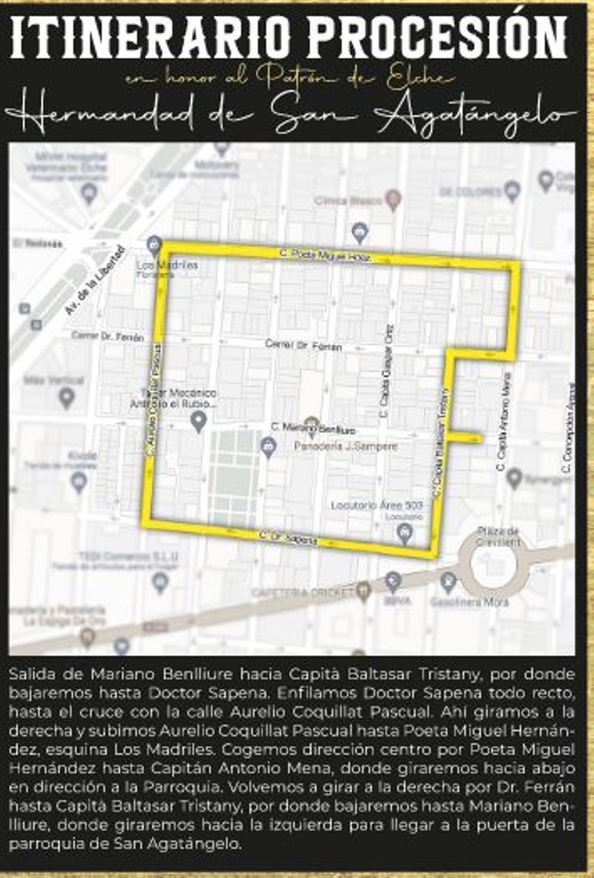 El itinerario de la procesión