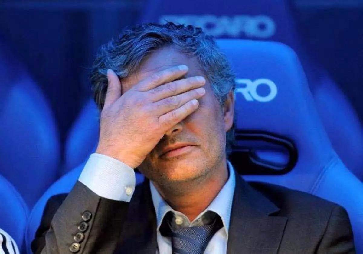 La cara de Mourinho después de uno de los goles del Real Zaragoza