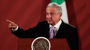 El presidente de México, Andrés Manuel López Obrador, durante una rueda de prensa este martes.