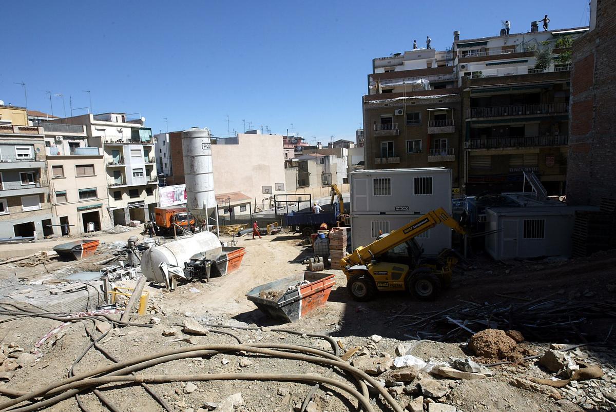 Obras en la zona cero en agosto del 2005.