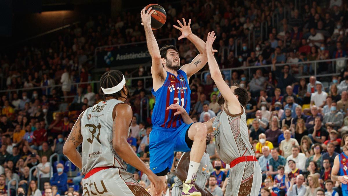 Abrines, durante la eliminatoria del Barça ante el Bayern