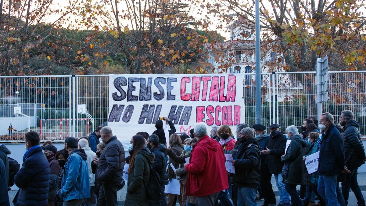 Manifestación por la escuela en catalán, en una fotografía de archivo.