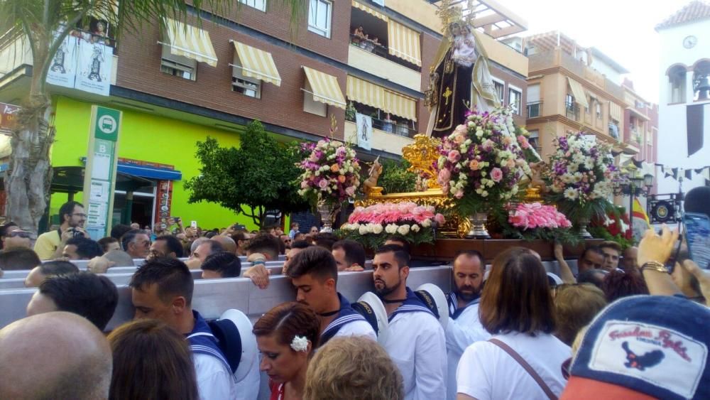 La procesión de la Virgen del Carmen en Rincón de la Victoria.