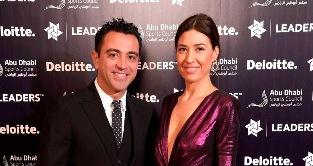 Xavi y su esposa en la Gala The Leaders Sports Awards