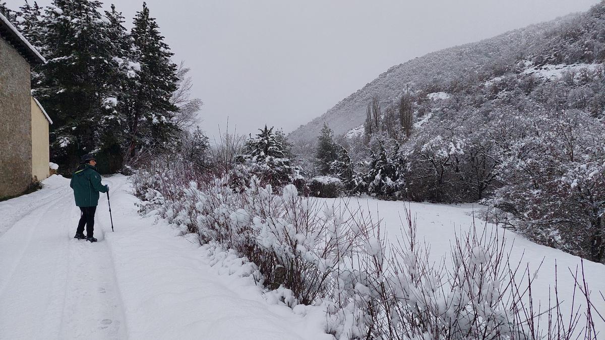 La borrasca Gérard cubre el norte de Aragón de nieve