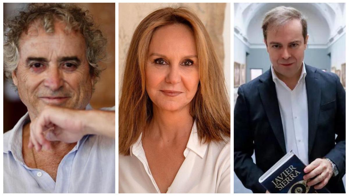 Los escritores Ildefonso Falcones, María Dueñas y Javier Sierra.
