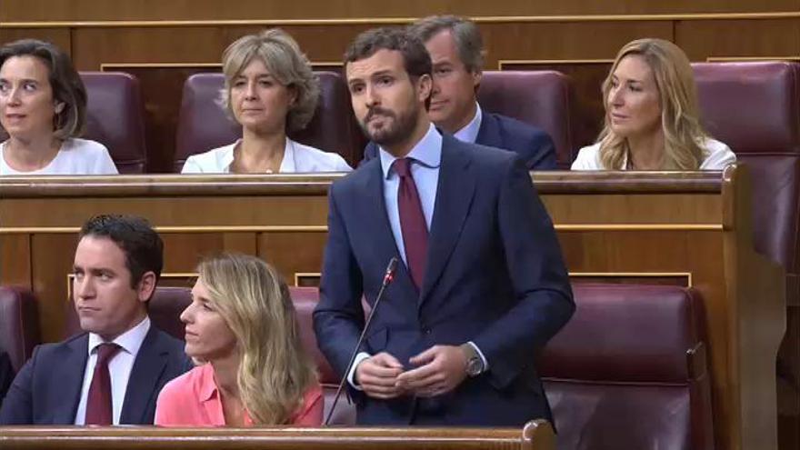 Sánchez culpa a Casado, Iglesias y Rivera de bloquear su investidura