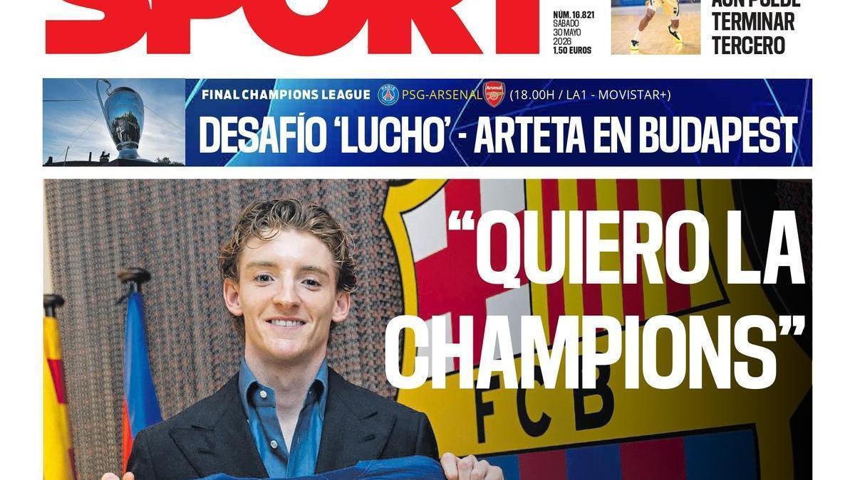 La portada de SPORT de hoy sábado, 30 de mayo de 2026