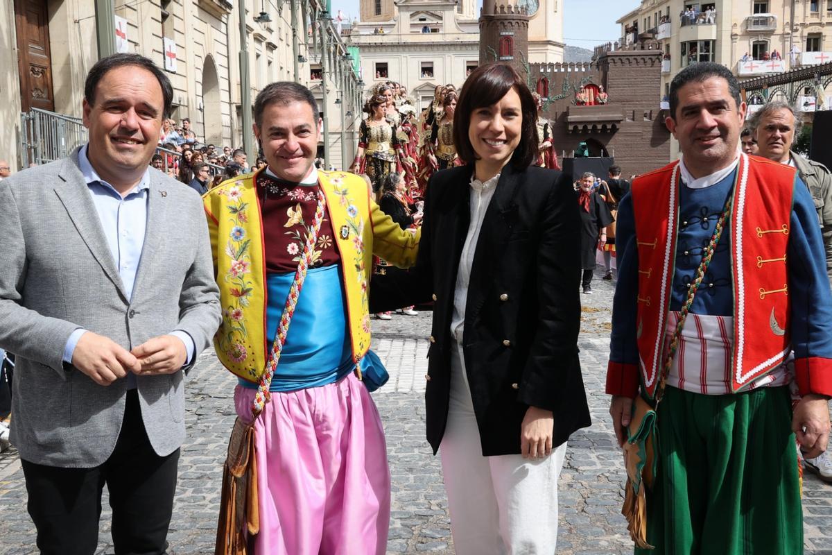 Juanfran Pérez LLorca, Toni Francés, Diana Morant y Juan José Olcina, en Alcoi.