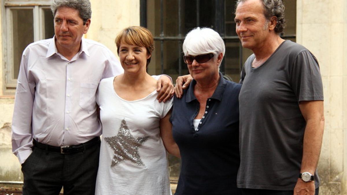 La directora de 'Secuestro', Mar Targarona, con los actores José Coronado, Blanca Portillo y Antonio Dechent